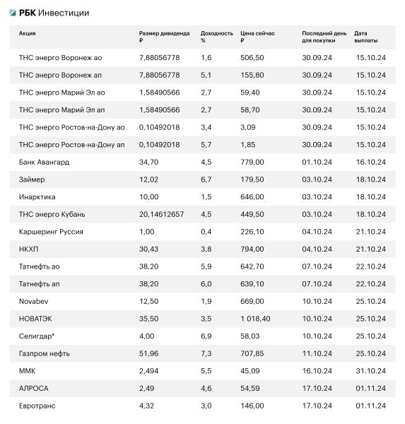 Дивидендные акции: что купить осенью 2024, подборка лучших российских акций